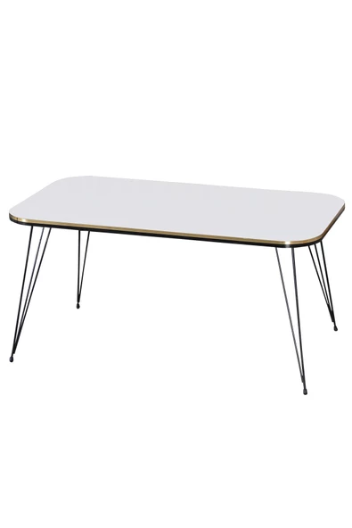 Gold Falez Orta Sehpa Kr Siyah Tel Ayak Çift Altın Beyaz - 2