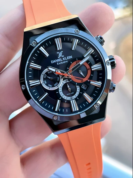 Daniel Klein Silikon Kordon İç Fonksiyonları Aktif 30 Mt Suya Dayanıklı Erkek Kol Saati EDK.10447.3 - Resim 3