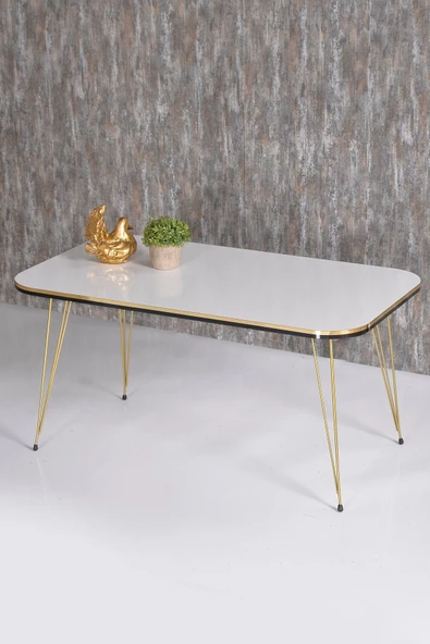 Gold Falez Orta Sehpa Kr Çift Gold Beyaz Tel Ayak ürün görseli 1