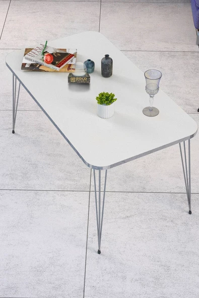 Gold Falez Zigon Sehpa Kr Ve Orta Sehpa Kr Set Gümüş Beyaz Tel - 4