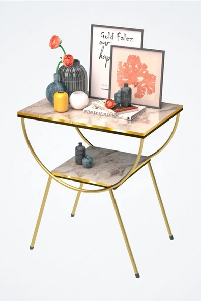 Gold Falez Yan Sehpa Komodin Metal Ayak Çift Gold Efes 1979 - 4