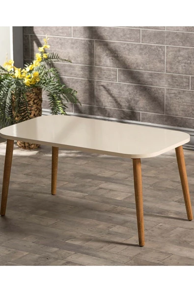 Gold Falez Zigon Sehpa Ve Orta Sehpa Kr Torna Krem Set 3008 - Resim 2