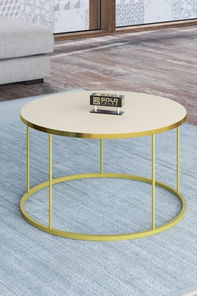 Gold Falez ORTA SEHPA VE ZİGON SEHPA TERRA SET GOLD KREM - Resim 2