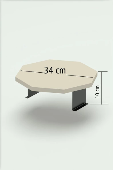 Gold Falez Yan Sehpa Ayarlanabilir Tepsi Dekoratif Modern Tepsi SEKİZGEN Krem - Resim 5
