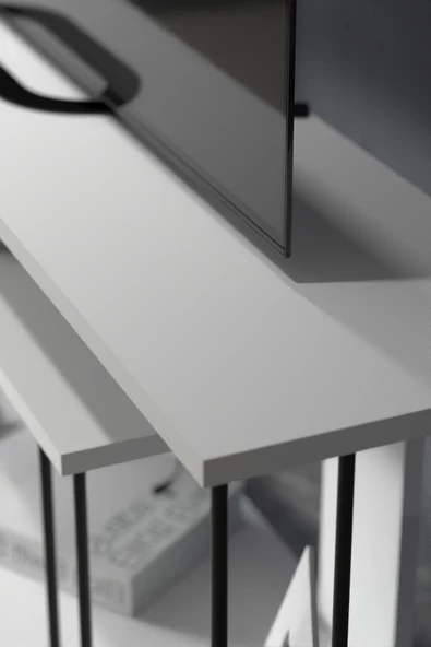 Gold Falez TV SEHPASI TV ÜNİTESİ RAFLI 140 CM GZD PLUS BEYAZ - 4