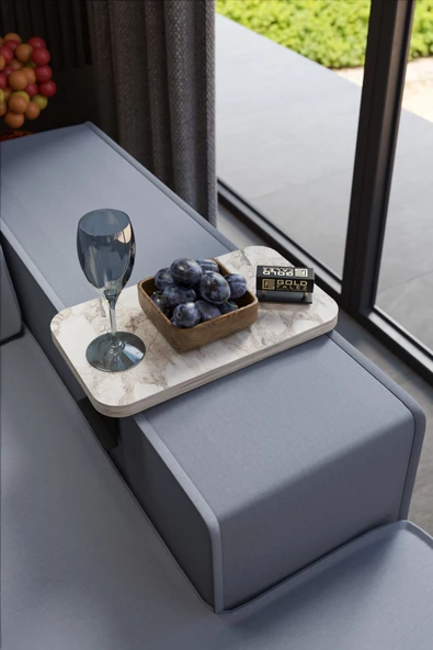 Gold Falez Yan Sehpa Ayarlanabilir Tepsi DİKDÖRTGEN Dekoratif Modern Yatay Dikey Koltuk Sehpası EFES ürün görseli 1