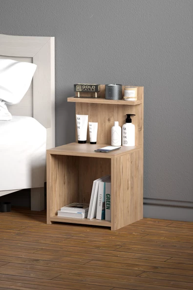 Gold Falez Komodin Raf Salon Ofis Dolabı Ceviz - 2