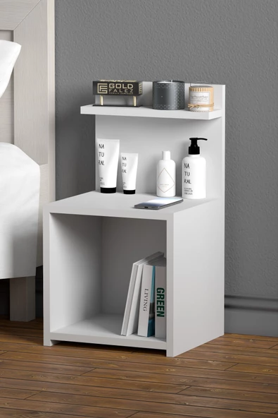 Gold Falez Komodin Raf Salon Ofis Dolabı Beyaz - 3