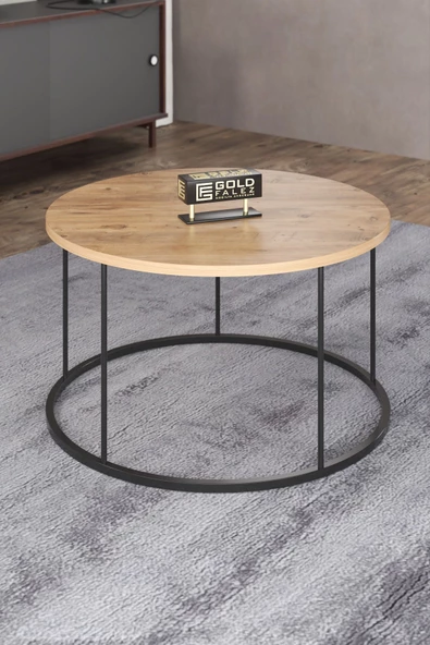 Gold Falez Orta Sehpa Tekli Ve 3'Lü C Zigon Sehpa Kombin Set Ceviz - Resim 3