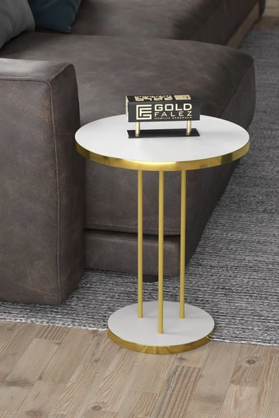 Gold Falez ORTA SEHPA VE ZİGON SEHPA TERRA SET GOLD BEYAZ - 6