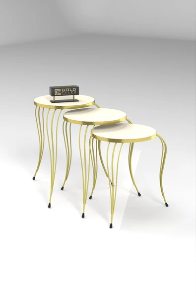 Gold Falez ZİGON SEHPA LÜKENS GOLD KREM - Resim 7