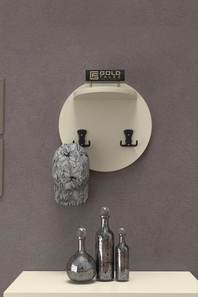 ilkal Askılık Duvar Elbise Askılığı Portmanto Üstü Krem - 2