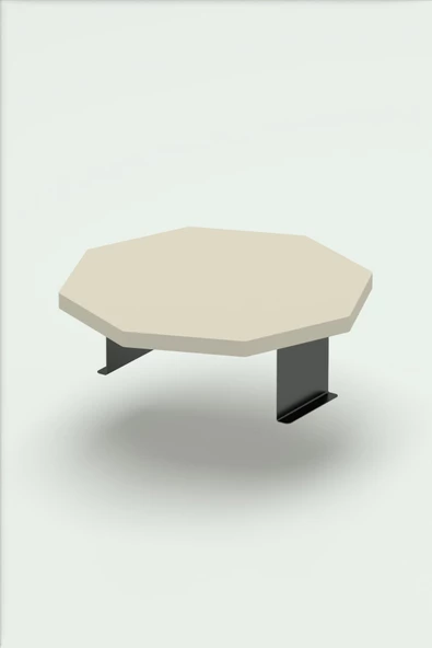 Gold Falez Yan Sehpa Ayarlanabilir Tepsi Dekoratif Modern Tepsi SEKİZGEN Krem - Resim 6