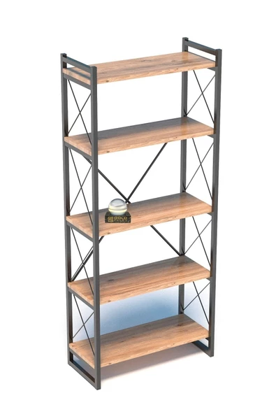 ilkal Kitaplık 5 Raflı Ceviz 180 Cm - 3