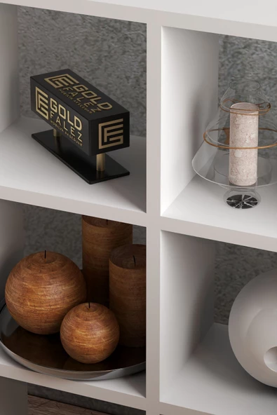 Gold Falez KİTAPLIK ÇOK AMAÇLI MUTFAK RAF DOLAP  9 BÖLMELİ BEYAZ - 3