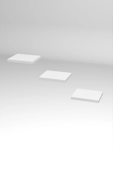 ilkal Duvar Rafı Dekoratif 3 Adet Çiçeklik Kare Beyaz - 5