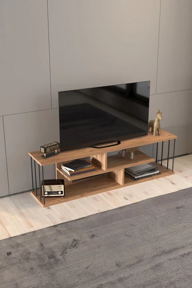 Gold Falez TV SEHPASI  RAFLI 140 CM GZD TV ÜNİTESİ  ATLANTİK CEVİZ - 3