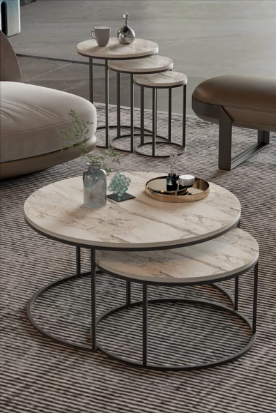 Gold Falez ORTA SEHPA VE ZİGON SEHPA SET İKİLİ LÜX C ZİGON EFES ürün görseli 1