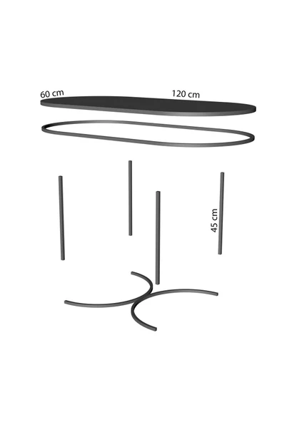 Gold Falez ORTA SEHPA ZİGON SEHPA YAN SEHPA 3 LÜ SET  DOLUNAY EFES - Resim 7
