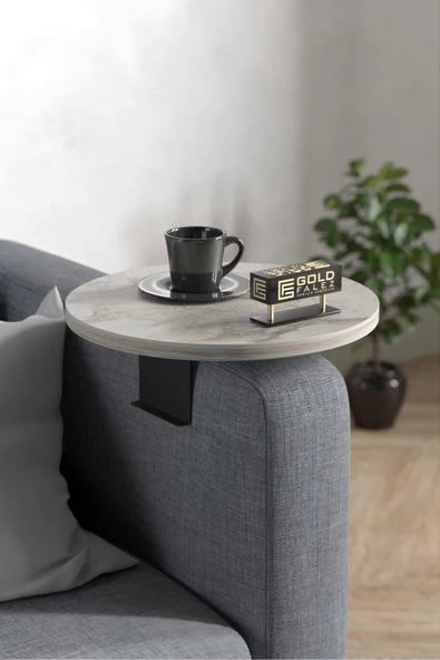 ilkal Yan Sehpa Ayarlanabilir Tepsi Dekoratif Modern Tepsi Koltuk Sehpası Efes - 3