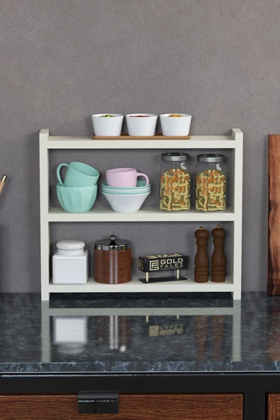 Gold Falez Mutfak Rafı Tezgah Üstü Organizer Krem - 3
