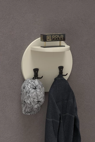 ilkal Askılık Duvar Elbise Askılığı Portmanto Üstü Krem