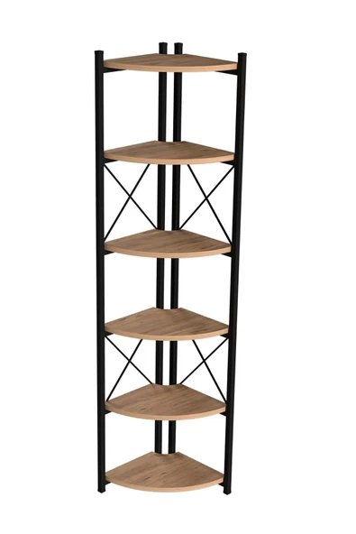 ilkal ÇİÇEKLİK KİTAPLIK 6 RAFLI CEVİZ - 3