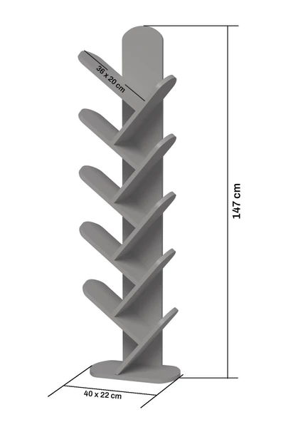 Gold Falez Kitaplık 10 Raflı Dekoratif Bölmeli Ev Ofis Çok Amaçlı Beyaz - 2