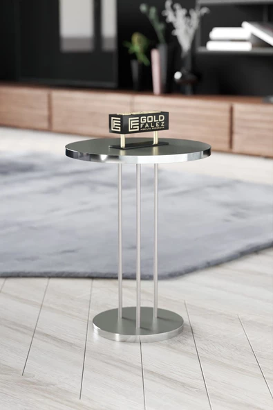 Gold Falez ORTA SEHPA VE ZİGON SEHPA TERRA SET GÜMÜŞ ANTRASİT CEVİZ - Resim 5