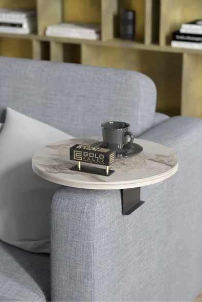 ilkal Yan Sehpa Ayarlanabilir Tepsi Dekoratif Modern Tepsi Koltuk Sehpası Efes - 2