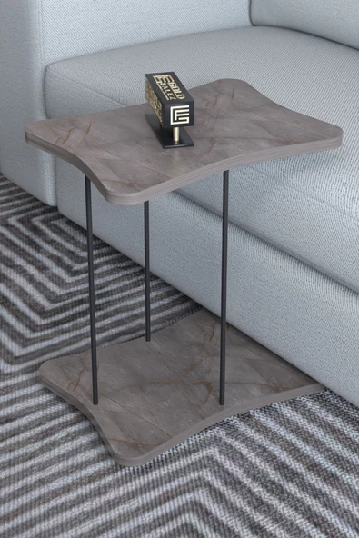 Gold Falez Yan Sehpa Tekerlekli Servis Sehpası HND Gordion - Resim 2