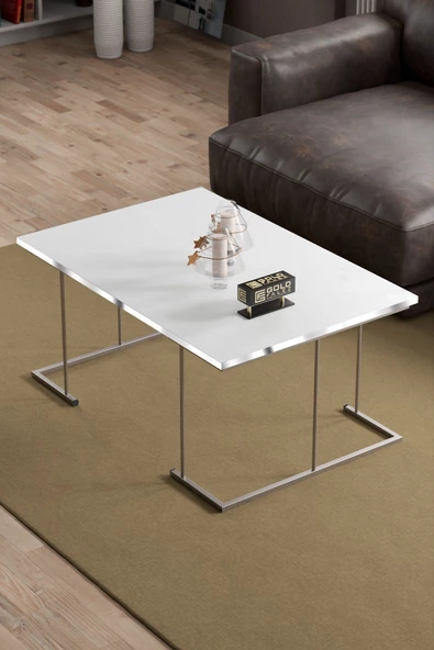 Gold Falez ORTA SEHPA SOLO GÜMÜŞ BEYAZ