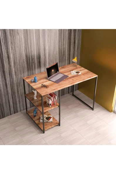 Gold Falez ÇALIŞMA MASASI YANDAN RAFLI ATLANTİK ÇAM - 2