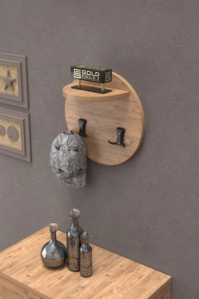 Gold Falez Askılık Duvar Elbise Askılığı Portmanto Üstü Çam - 2