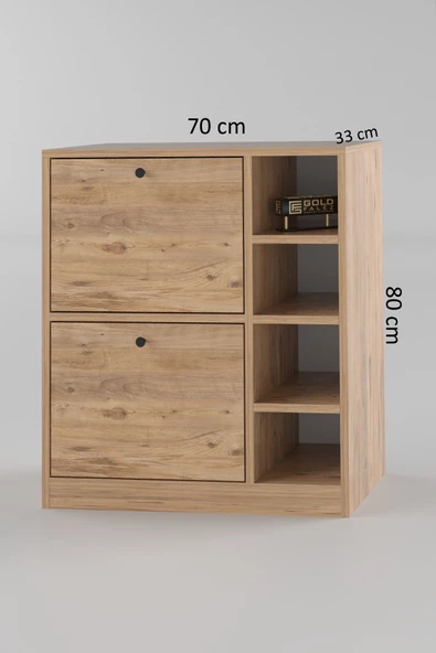 Gold Falez Kahve Köşesi Mutfak Rafı Çok Amaçlı Dolap Mutfak Stand Mutfak Bango Ceviz - 4