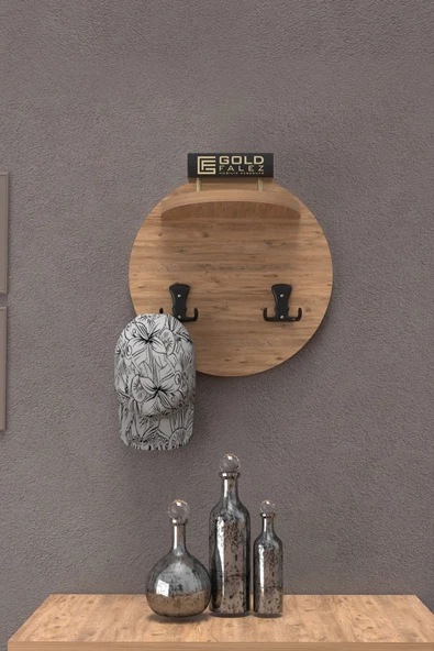 Gold Falez Askılık Duvar Elbise Askılığı Portmanto Üstü Çam