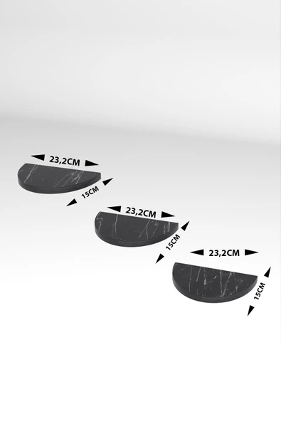 ilkal Duvar Rafı Dekoratif 3 Adet Çiçeklik Oval Krem - 5