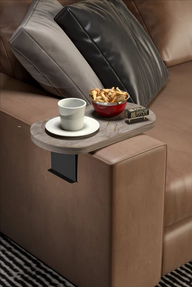 Gold Falez Yan Sehpa Ayarlanabilir Tepsi OVAL Dekoratif Modern Yatay Dikey Koltuk Sehpası GORDİON - 2