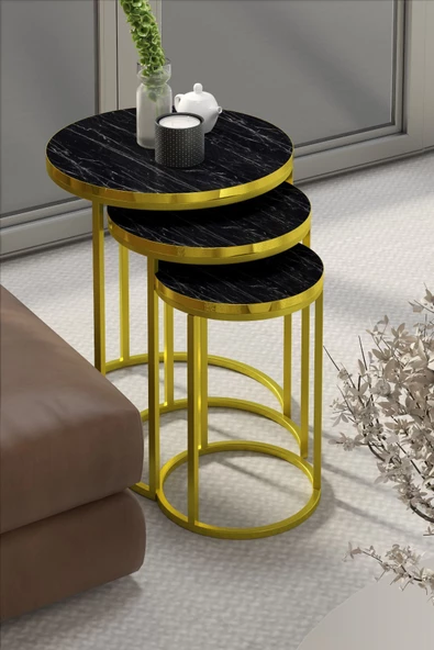 Gold Falez ZİGON SEHPA C LÜX GOLD BENDİR - Resim 2