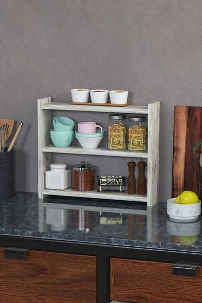 Gold Falez Mutfak Rafı Tezgah Üstü Organizer Efes - 4