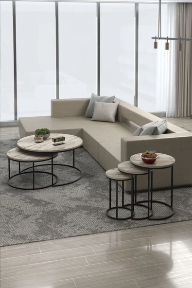 Gold Falez ORTA SEHPA VE ZİGON SEHPA SET İKİLİ LÜX C ZİGON EFES - Resim 4