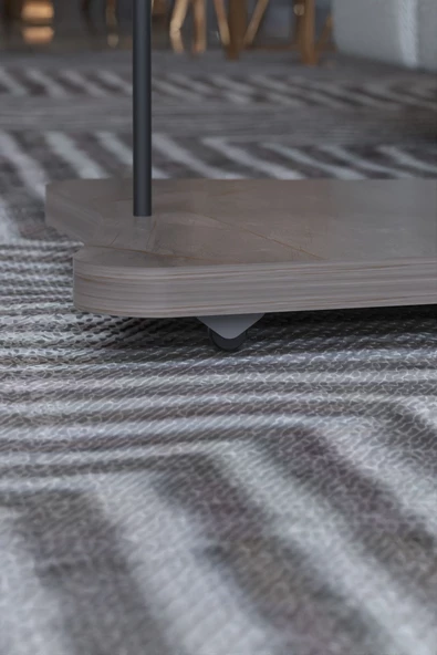 Gold Falez Yan Sehpa Tekerlekli Servis Sehpası HND Gordion - Resim 4