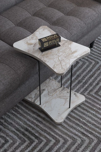 Gold Falez Yan Sehpa Tekerlekli Servis Sehpası HND Efes - 3