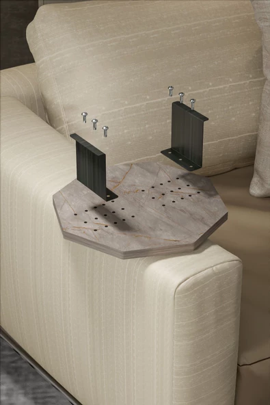 Gold Falez Yan Sehpa Ayarlanabilir Tepsi Dekoratif Modern Tepsi SEKİZGEN Gordion - Resim 5