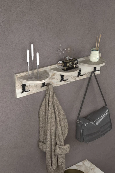 Gold Falez Askılık Duvar Elbise Askılığı Portmanto Efes 80 Cm - 2