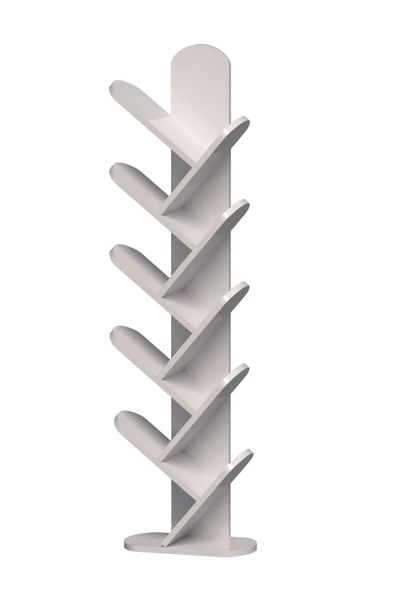 Gold Falez Kitaplık 10 Raflı Dekoratif Bölmeli Ev Ofis Çok Amaçlı Beyaz - 6