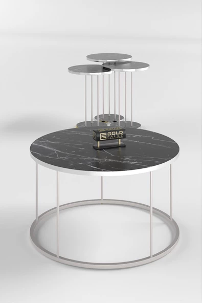 Gold Falez ORTA SEHPA VE ZİGON SEHPA TERRA SET GÜMÜŞ BENDİR - 4