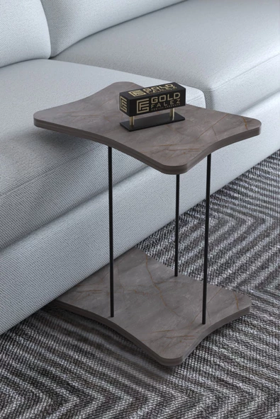 Gold Falez Yan Sehpa Tekerlekli Servis Sehpası HND Gordion ürün görseli 1