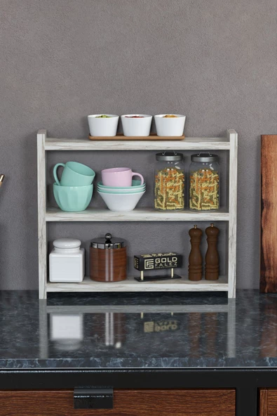 Gold Falez Mutfak Rafı Tezgah Üstü Organizer Efes