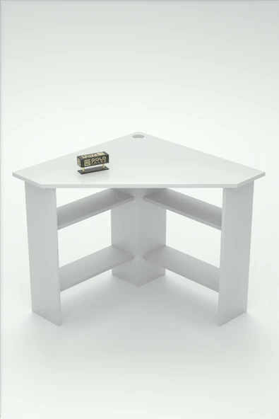 Gold Falez ÇALIŞMA MASASI KÖŞE ÇOK AMAÇLI BİLGİSAYAR MASASI BEYAZ - 5